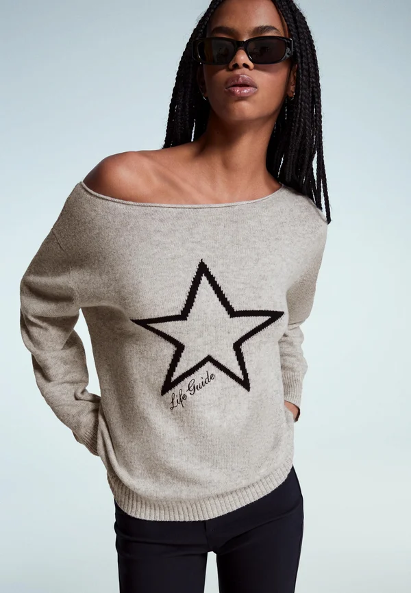 BOATNECK - Strickpullover - grey