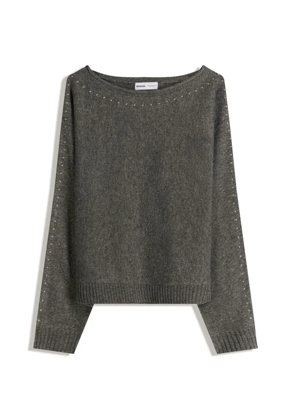 BOATNECK WITH STUDS - Strickpullover - dark grey