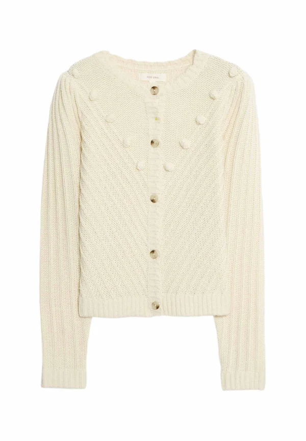 BOBBLE DETAIL - Strickjacke - ecru