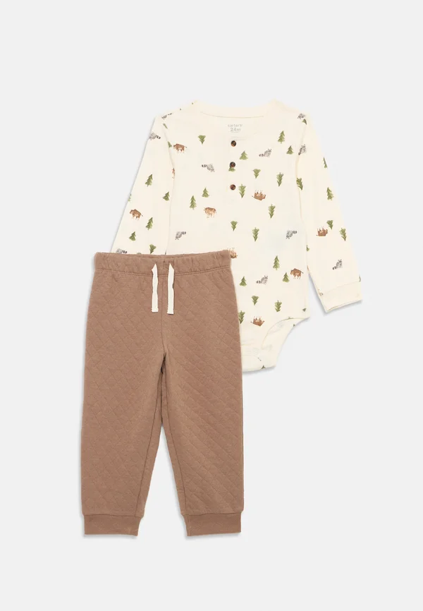 BODYSUIT PANT SET - Langarmshirt - light brown/off-white