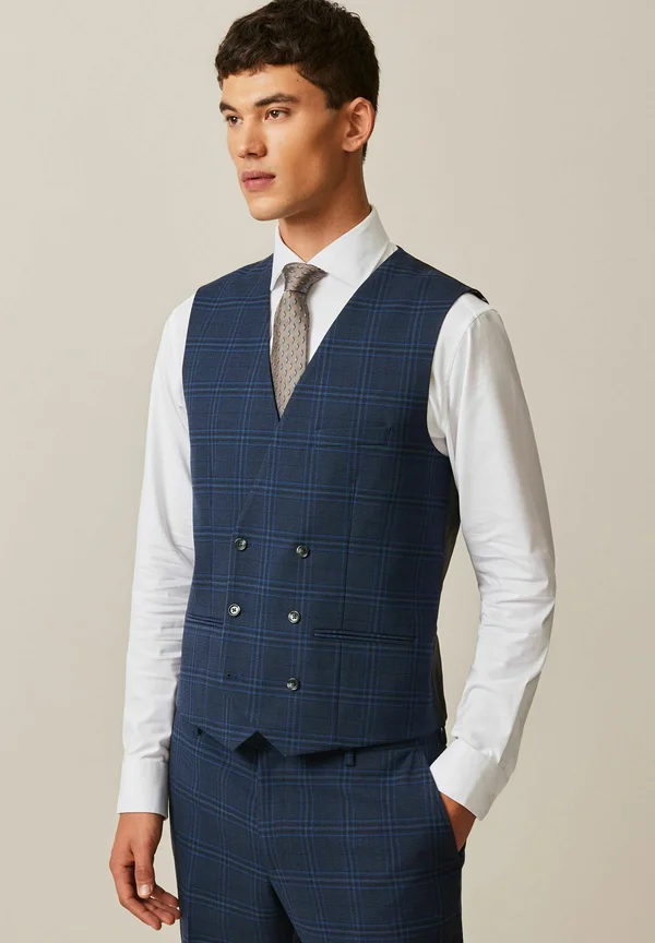 BOLD CHECK - REGULAR FIT - Weste - navy
