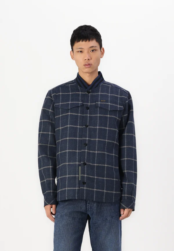 BOMBER COLLAR OVERSHIRT - Leichte Jacke - blue