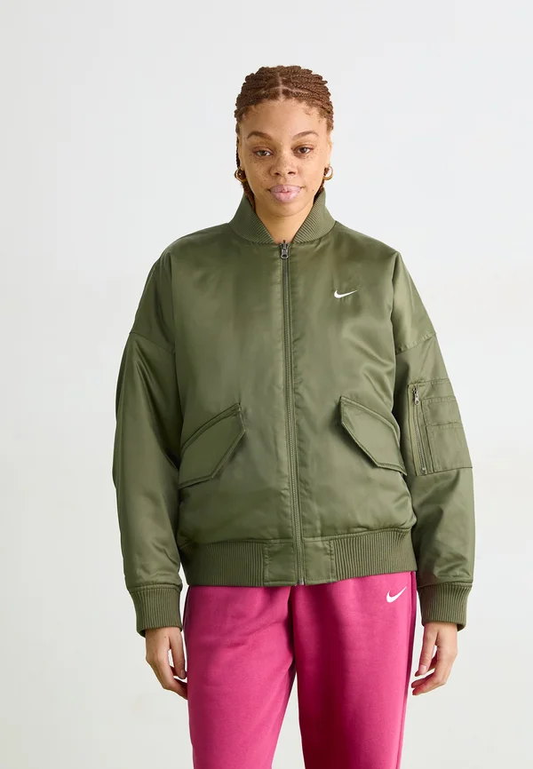 Bomberjacke - medium olive/safety orange/sail