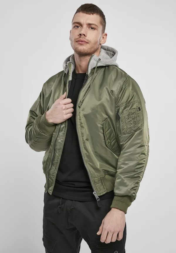 Bomberjacke - olive/grey