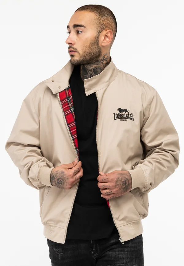 Bomberjacke - sand black tartan