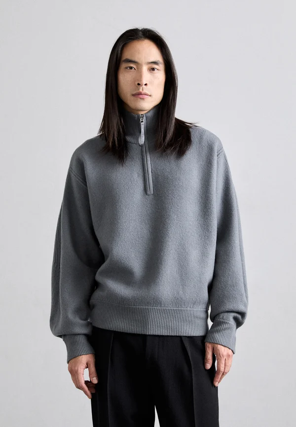 BON QUARTER ZIP - Strickpullover - lava smoke