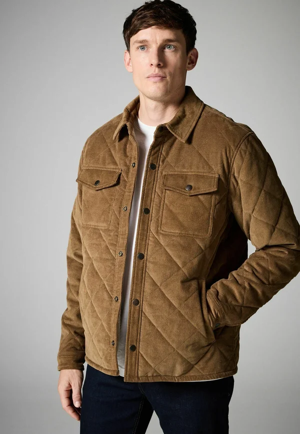 BORG LINED DIAMOND QUILT  - Übergangsjacke - tan brown