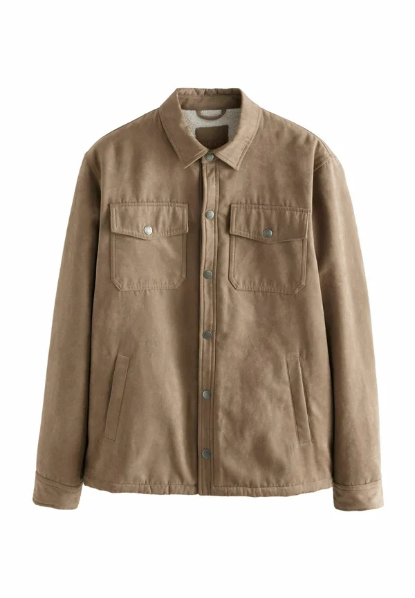 BORG LINED - REGULAR FIT - Kunstlederjacke - dark stone