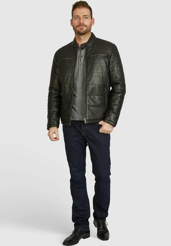 BOSLEY - Lederjacke - schwarz