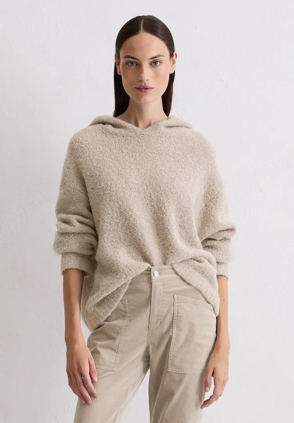 BOUCLÉ LOOSE - Kapuzenpullover - chalky mauve melange