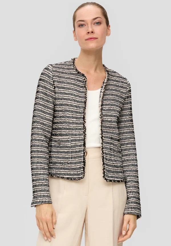 BOUCLÉ MET EEN RECHT - Strickjacke - schwarz