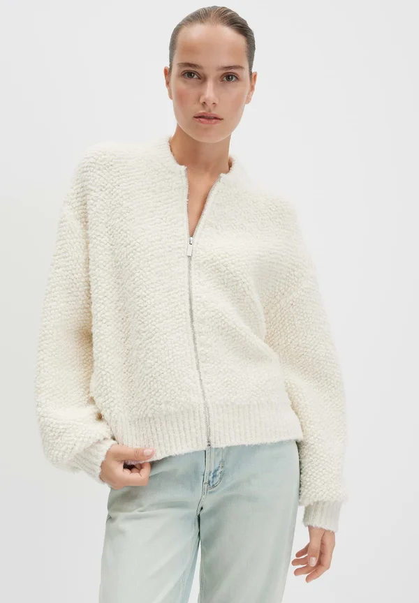 BOUCLE BLOUSON LOOSE FIT - Bomberjacke - soft cream