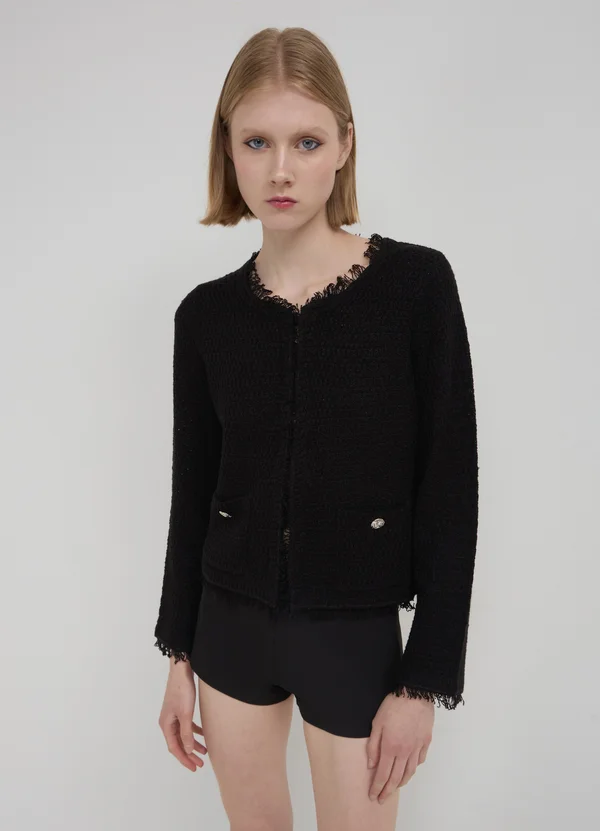 BOUCLE - Strickjacke - noir