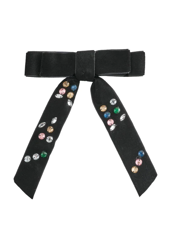 BOW CLIP WITH GEMS  - Haar-Styling-Accessoires - black