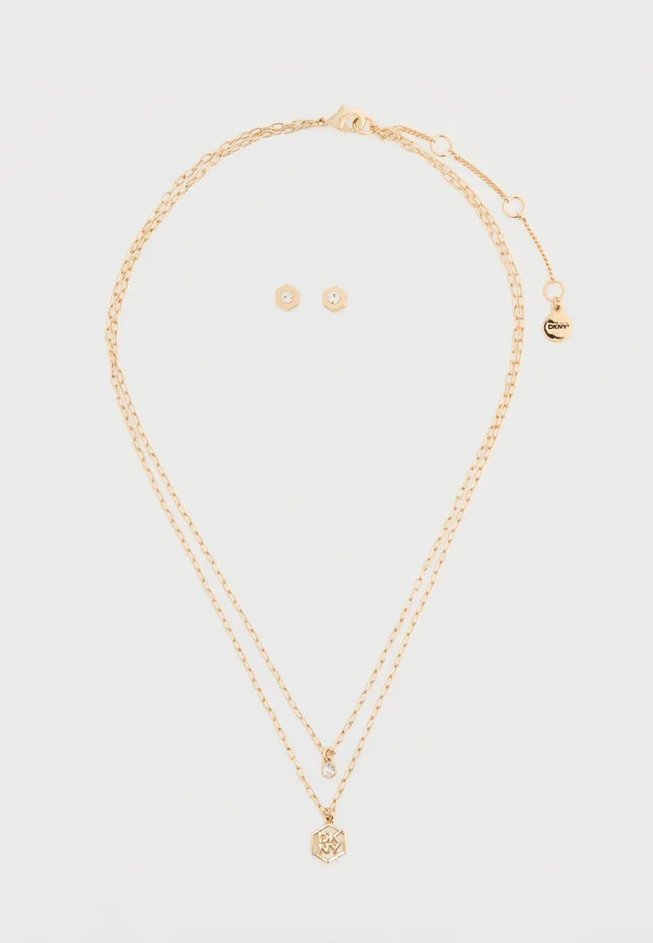 BOX PAVE HEX LOGO SET - Halskette - gold-coloured