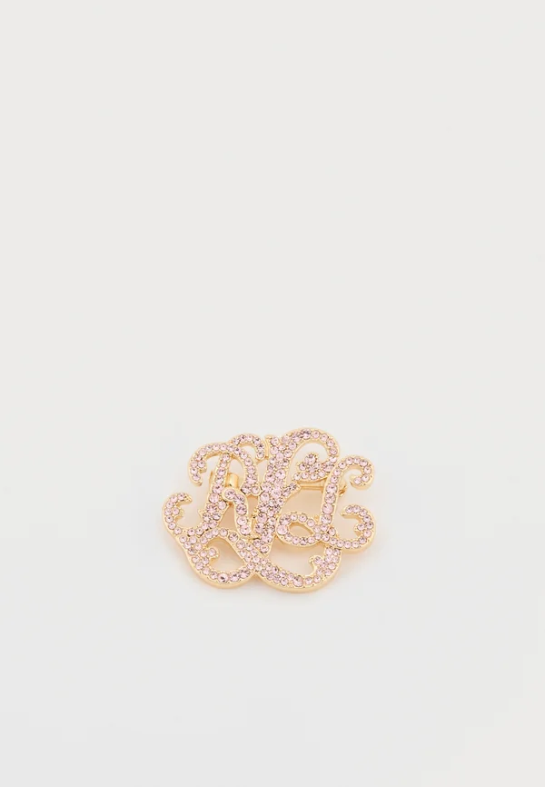 BOX PIN SCRIPT - Brosche - gold-coloured/pink