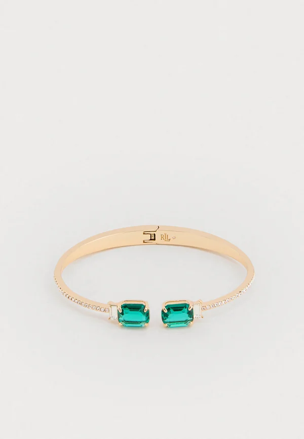 BOX STONE BANGLE - Armband - gld-coloured/emerald