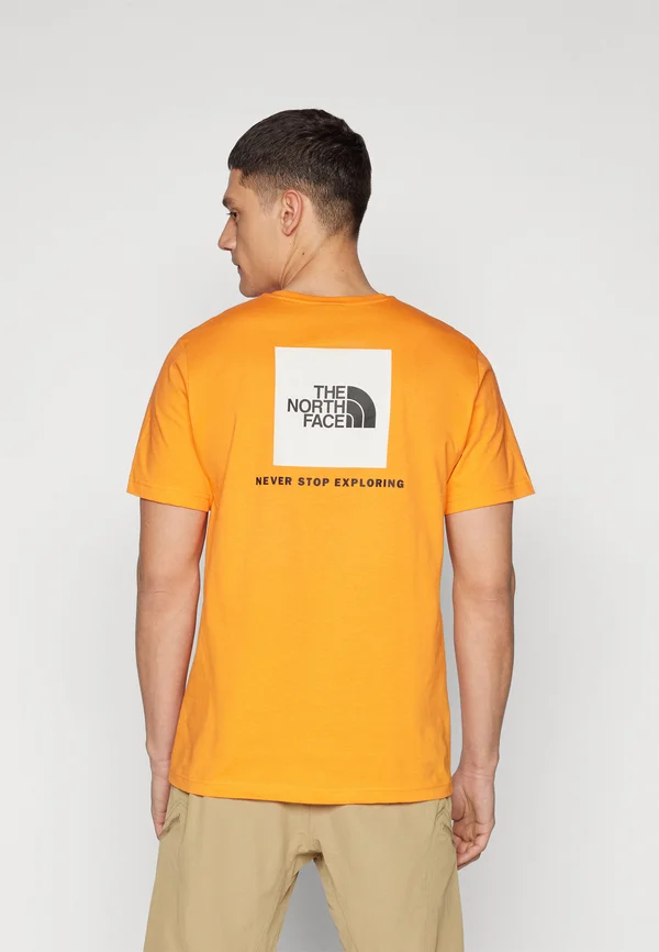 BOX - T-Shirt print - digital orange/white dune