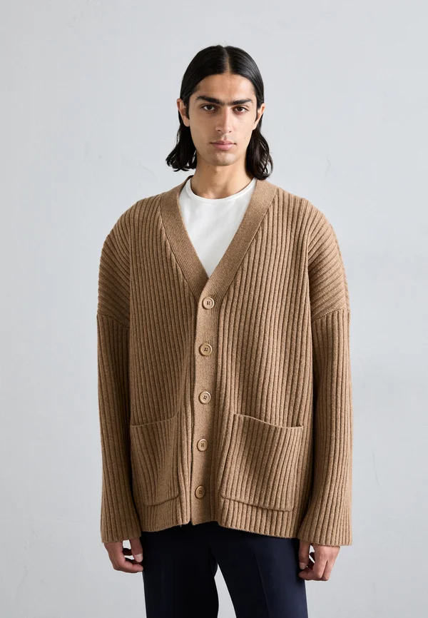 BOXY CARDIGAN - Strickjacke - praline