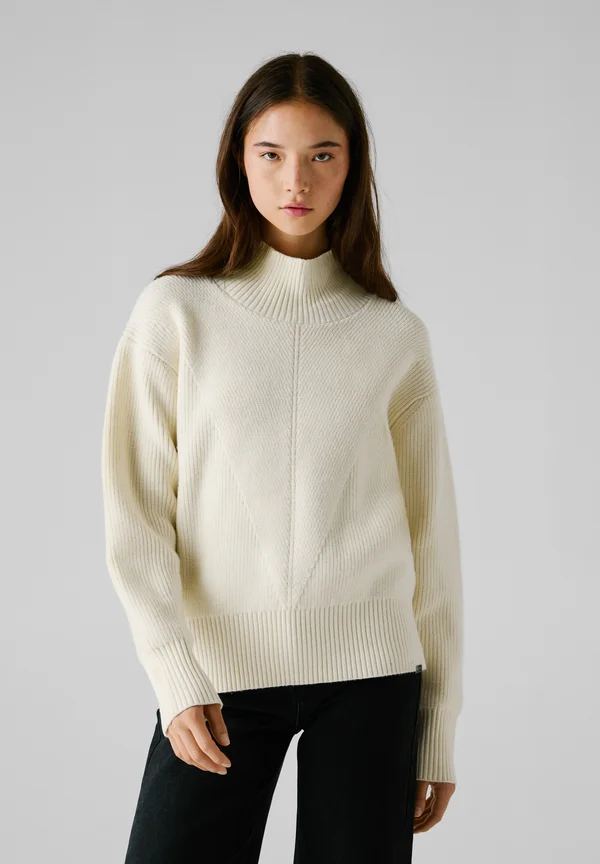 BOXY TURTLE NECK - Strickpullover - dark ecru