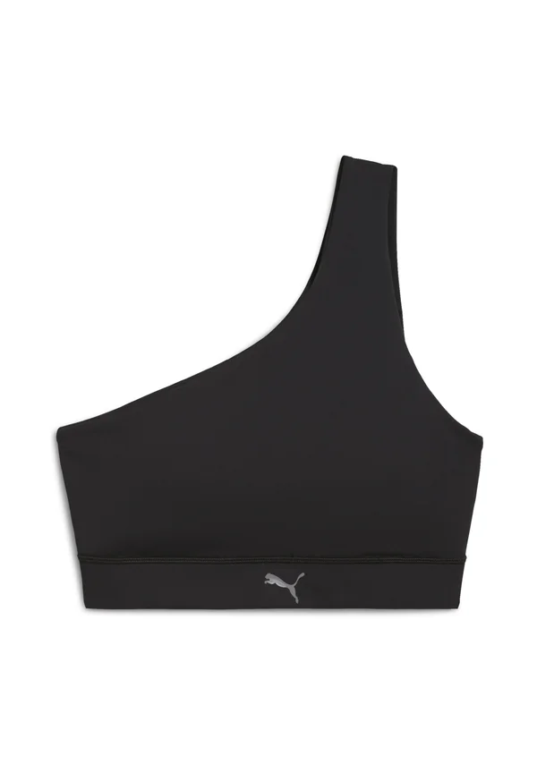 BRA ONE SHOULDER - Sport-BH mit leichter Stützkraft - puma black