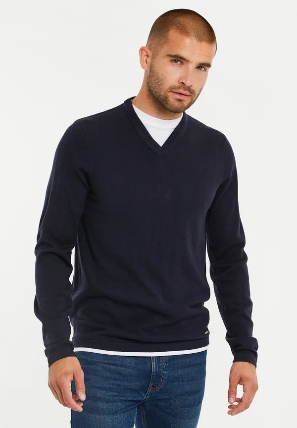BRAMWELL V-NECK - Strickpullover - navy