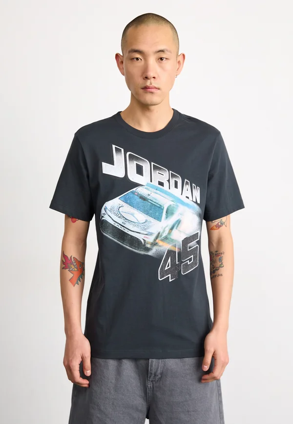 BRAND CAR CREW - T-Shirt print - off noir