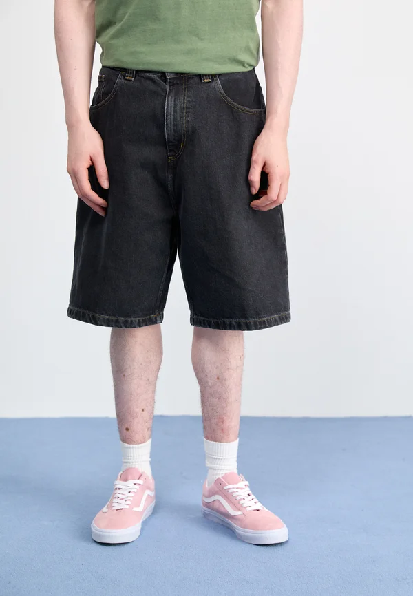 BRANDON - Jeans Shorts - black stone washed
