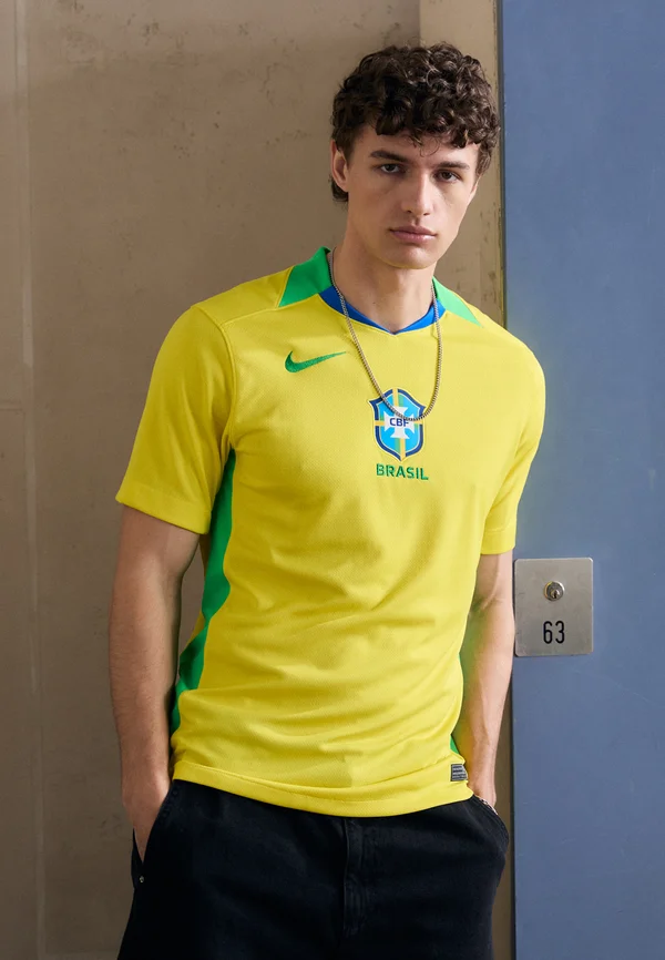BRASIL CBF NIKE DF STADIUM SHORT SLEEVES HOME - Sport T-Shirt - lightening/green spark