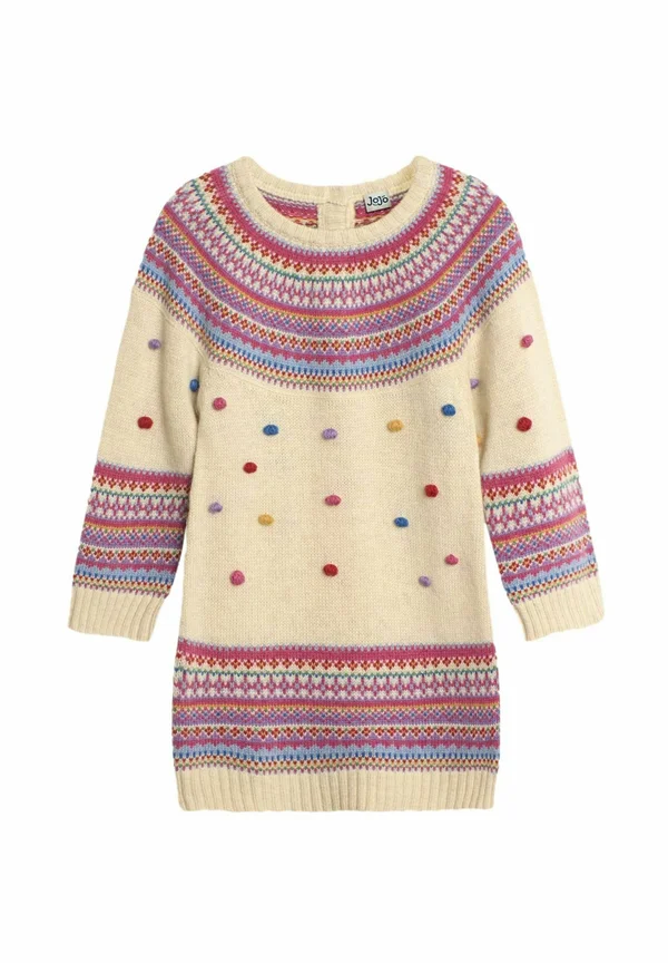 BRIGHT FAIR ISLE  - REGULAR FIT - Strickkleid - cream