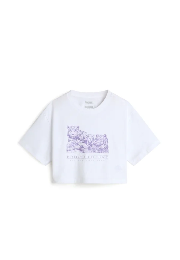 BRIGHT FUTURE RELAXED FIT CROP - T-Shirt print - white