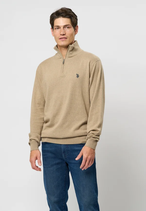 BRISON HALF-ZIP - Strickpullover - crockery melange