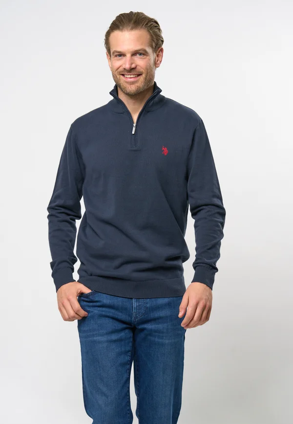 BRISON HALF-ZIP - Strickpullover - dark sapphire