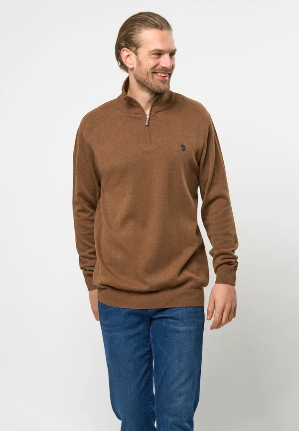 BRISON HALF-ZIP - Strickpullover - partridge melange