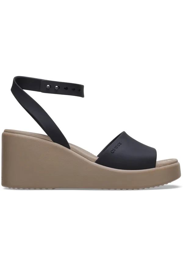 BROOKLYN  - Plateausandalette - black   mushroom