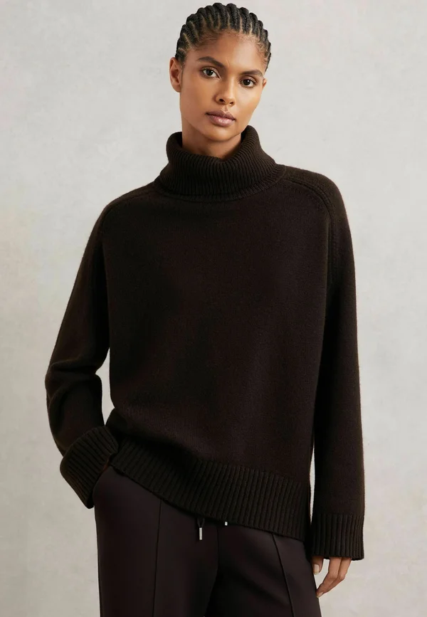 BROOKLYN ROLL-NECK - Strickpullover - chocolate brown