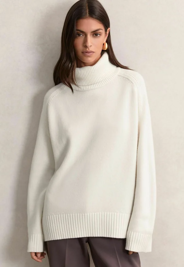 BROOKLYN ROLL-NECK - Strickpullover - cream