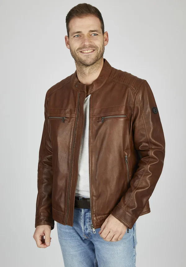 BUAMADEO - Lederjacke - cognac