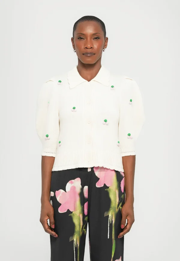 BUBBLE CARDIGAN - Strickjacke - vanilla