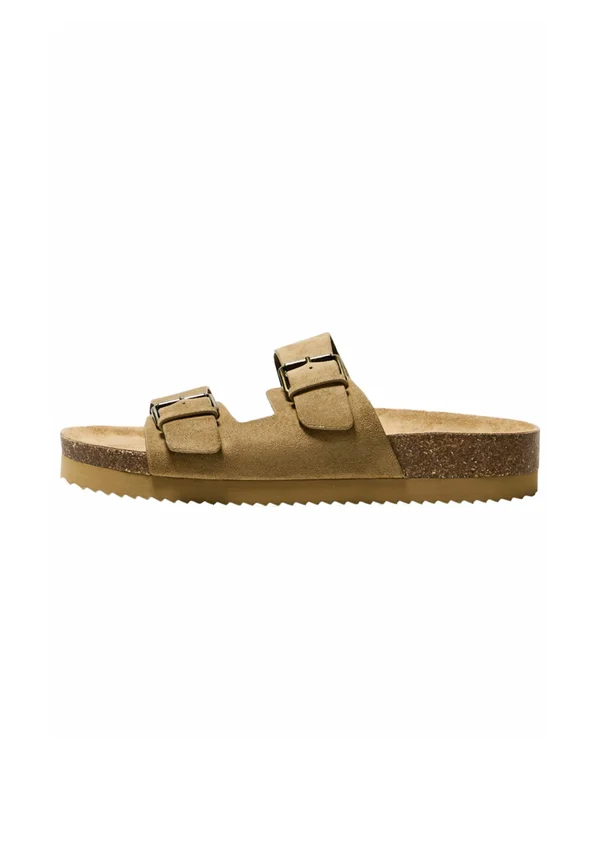 BUCKLED - FLAT SLIDER - Pantolette flach - sand