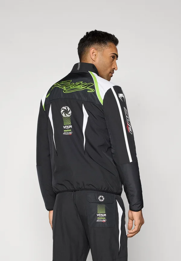 BUD JACKET - Softshelljacke - black/white/lime green