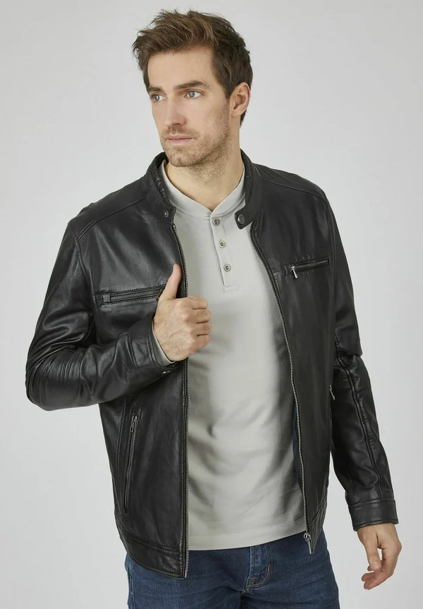 BUDANILO - Lederjacke - schwarz