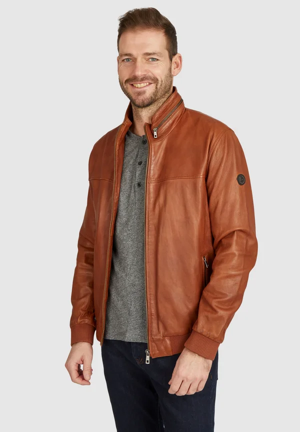 BUFABIANO - Lederjacke - cognac