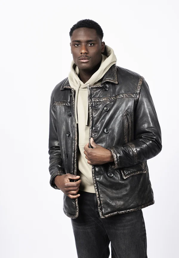 BULLES EYE - Lederjacke - used black