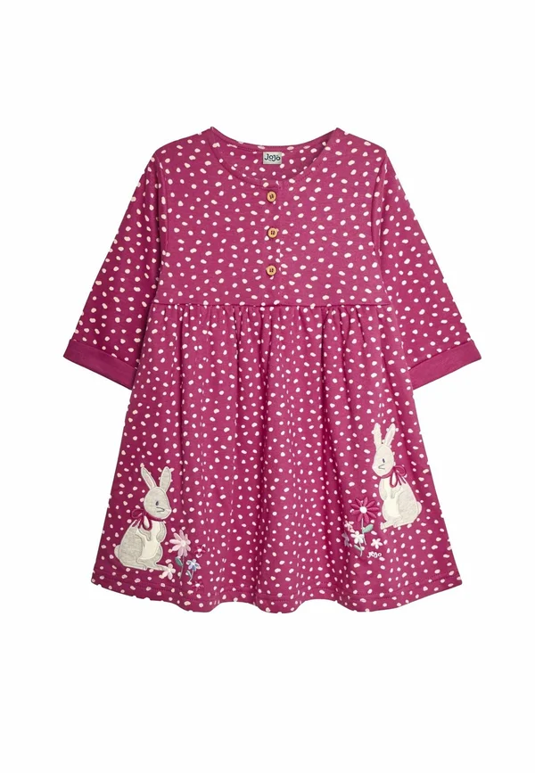 BUNNY APPLIQUÉ BUTTON FRONT REGULAR FIT - Freizeitkleid - raspberry