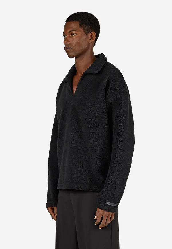 BURANO COLLAR LONGSLEEVE - Fleecepullover - black