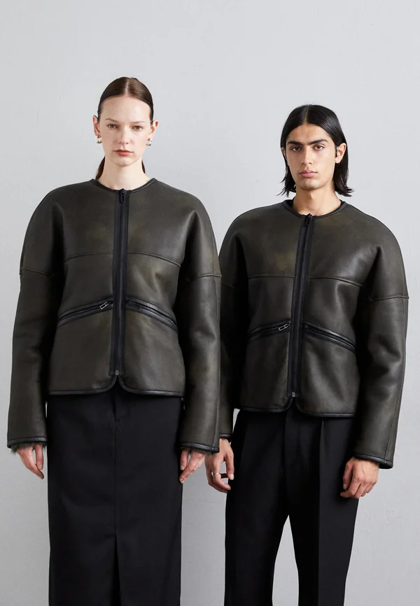 BUTTERY JACKET UNISEX - Lederjacke - black
