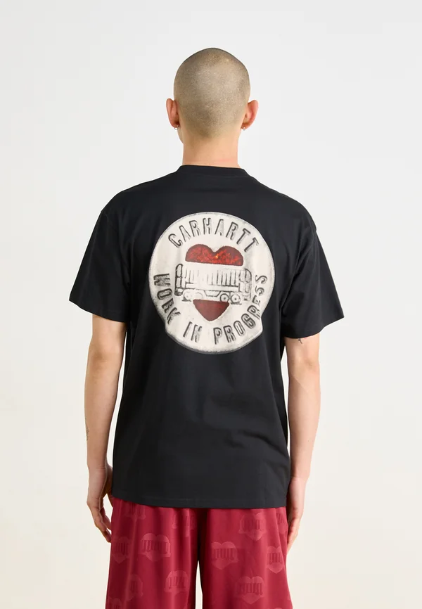BUTTON - T-Shirt print - black