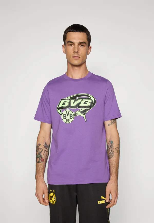 BVB FTBLCULTURE TEE - Vereinsmannschaften - soft violet/yellow alert