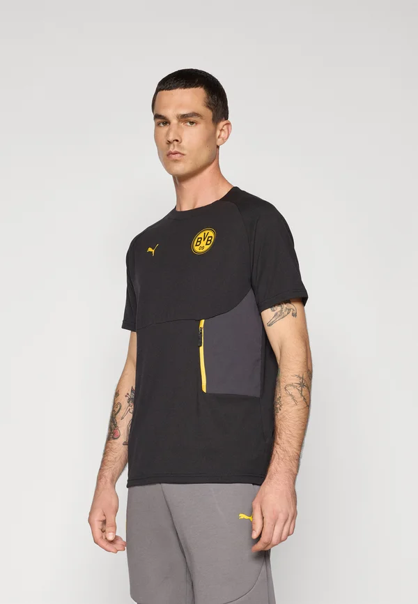 BVB POCKET TEE - Vereinsmannschaften - black/yellow sizzle